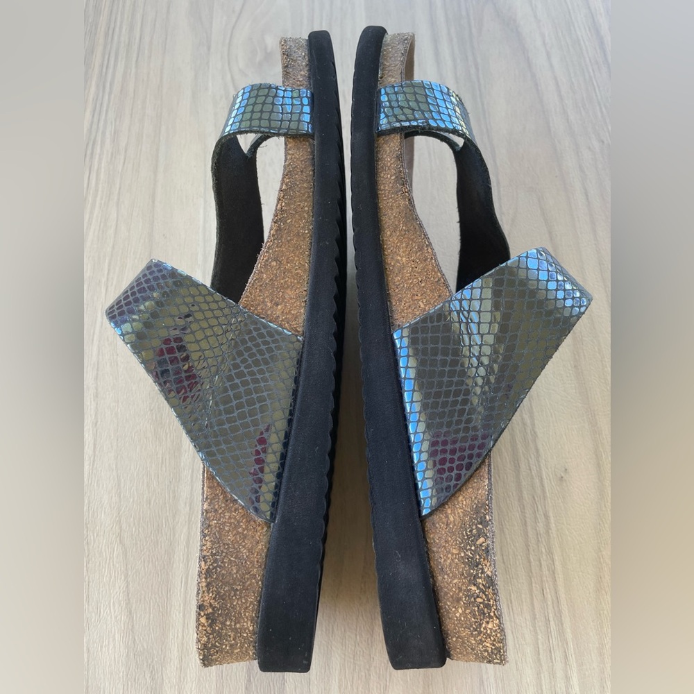 Mephisto Metallic Snake Print Sandals - Picture 3 of 10